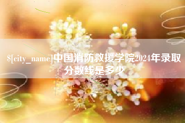 宣汉中国消防救援学院2024年录取分数线是多少