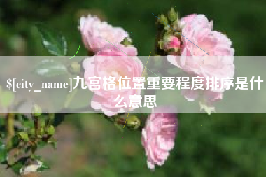宣汉九宫格位置重要程度排序是什么意思