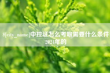 宣汉中控证怎么考取需要什么条件2024年的
