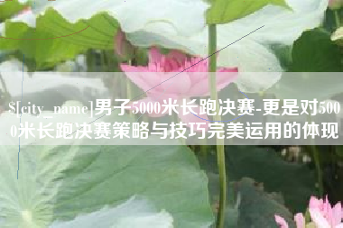 宣汉男子5000米长跑决赛-更是对5000米长跑决赛策略与技巧完美运用的体现
