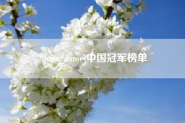 宣汉中国冠军榜单