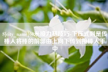 宣汉60米接力赛技巧-下压式则是传棒人将棒的前部由上向下传到接棒人手中